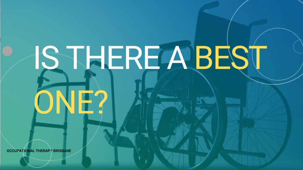 An image of a wheelchair, walker and cane. 