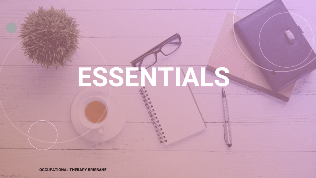 A desk with glasses, Cup, Pen and Note Pad essentials for working