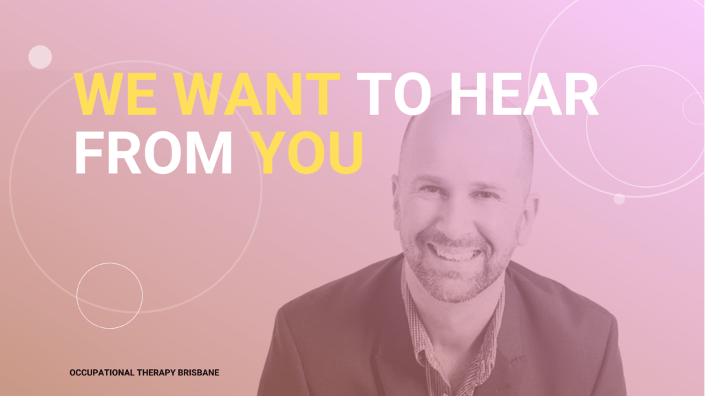 David Norris Smiling Looking at the Camera with the words We Want to Hear from you! 